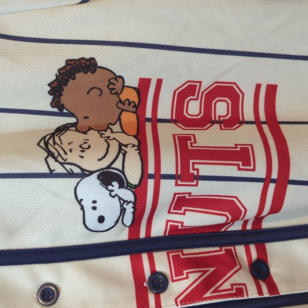 Peanuts Charlie Brown And The Peanuts Gang Baseball Jersey Style Med Shirt New - Picture 3 of 10